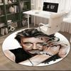 1pc Rock Star Johnny Hallyday Round Carpet Painted Printed Circular Carpet, Home Door Mat, Outdoor Travel Protection Carpet