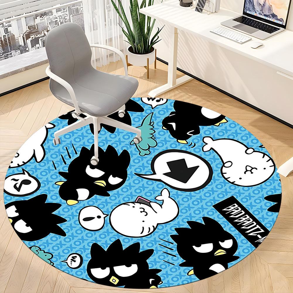 1pc BADBADTZ-MARU Office Round Area Rug, Indoor Mat Suitable For Office, Under Office Chairs Bedroom Living Room Home Decor, Room Deco