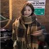 Vintage Winter Warm Cashmere Long Scarf Brown Soft Long Tassel Scarves Plaid Thickened Thickened Warm Shawl Wrap Women Girls