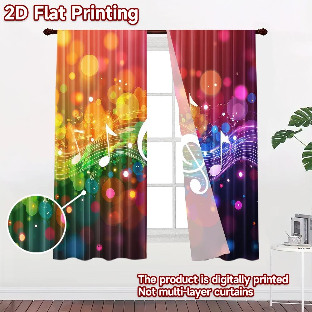 2D Flat Photography Backdrop Tapestry Colorful Musical Notes 100% Polyester Anniversary Use for Suitable for All-season