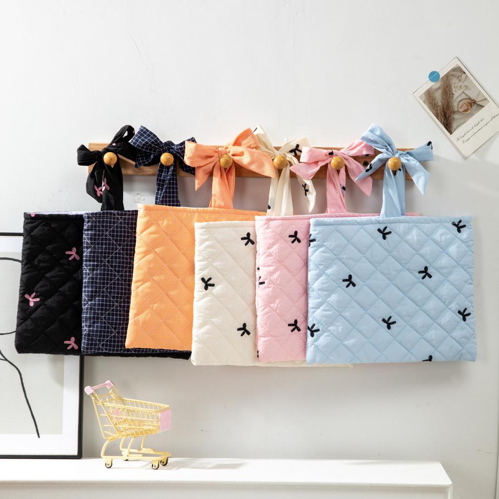 Sweet Style Large Capacity Makeup Organizer With Embroidered Bow For Women
