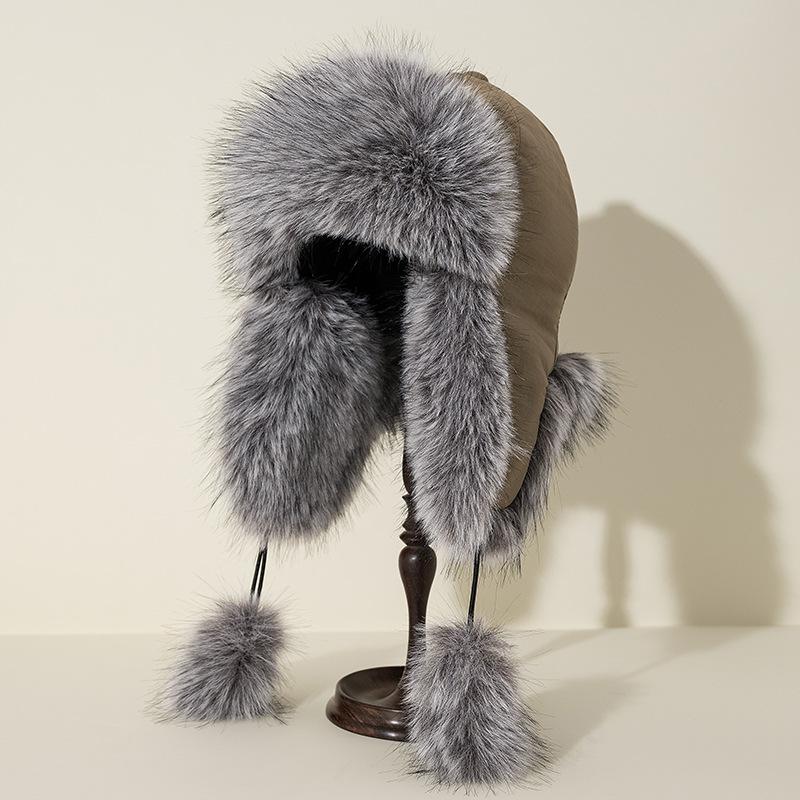 Cute Puppy Plush Hat Female Winter Cycling Warm Thickened Ear Protection Head Wrap Cap Cartoon Lei Feng Hat