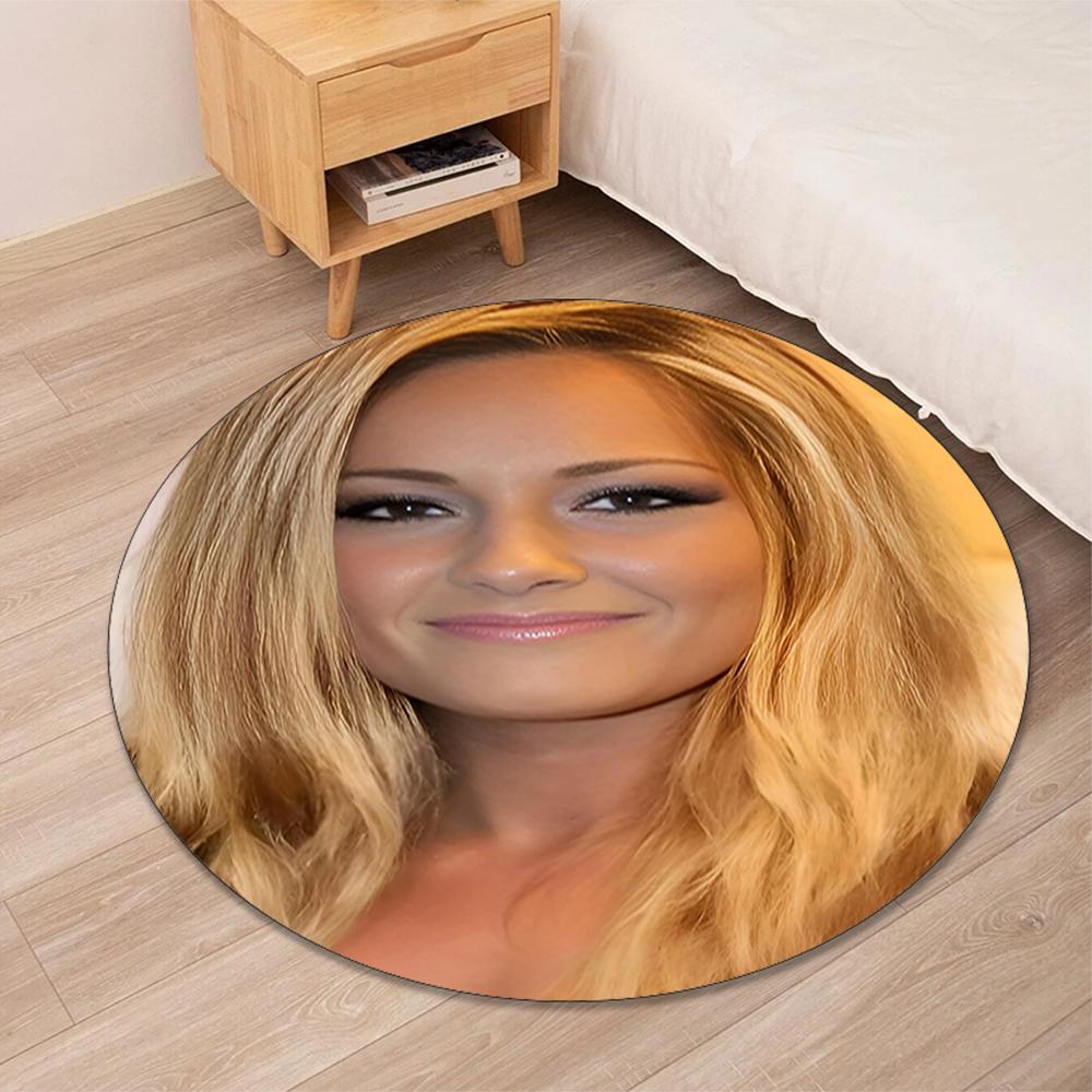 Helene Fischer Printed Round Rug Carpet Chair Rug Area Rug Entryway Doormats,for Office Chair Living Room Bedroom Kitchen Room.