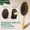 Boar Bristle Hair Brush Women Wood Bamboo HairBrush Professional Curly Airbag Scalp Brush Comb for Hair Beauty Care Salon Tools