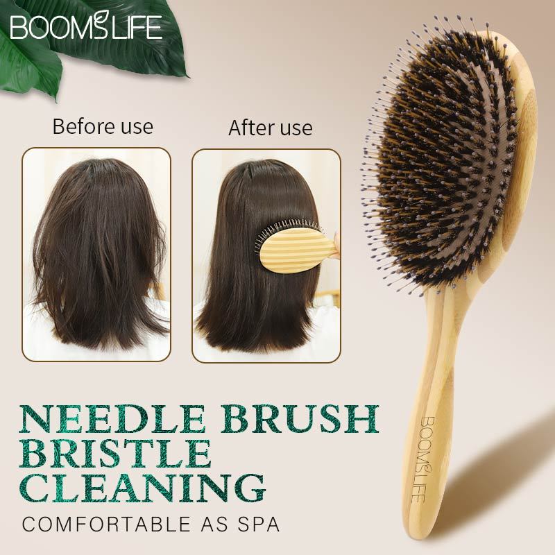 Boar Bristle Hair Brush Women Wood Bamboo HairBrush Professional Curly Airbag Scalp Brush Comb for Hair Beauty Care Salon Tools