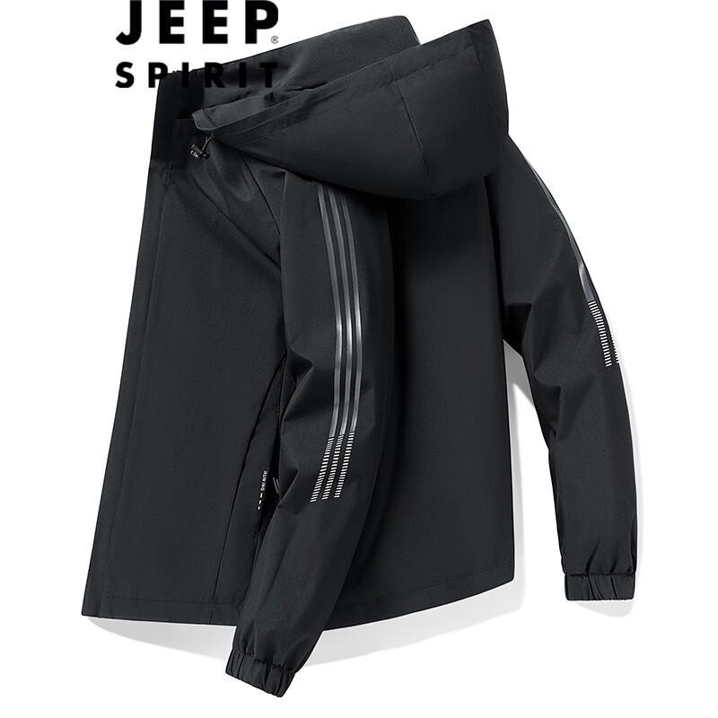JEEP SPIRIT Men s Hooded Windproof Casual Jacket 4XL