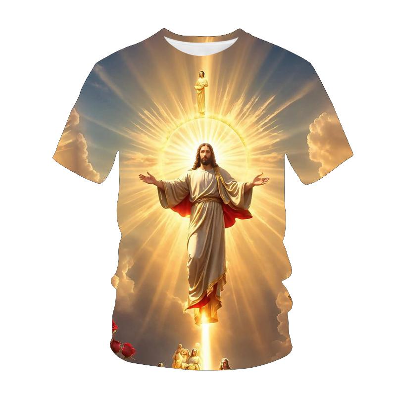 Fashion Christ Jesus 3D Print Men's T-shirt Streetwear Fashion Casual Oversized Women's Men's Clothing Unisex T-shirt Top