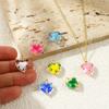 2 Pcs Resin Heart Valentine's Day Charms Enamel Hearts Dot 304 Stainless Steel Pendants Pendants For DIY Necklace 17mm x 12mm