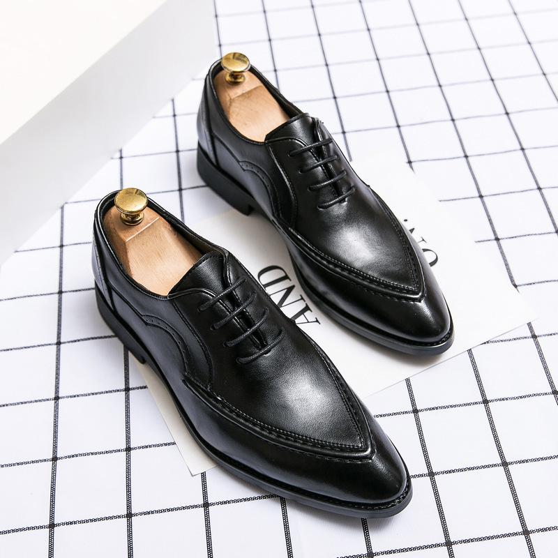 Foreign trade spring new Brock men's shoes British Korean version trend heightening men's business casual leather shoes wedding shoes