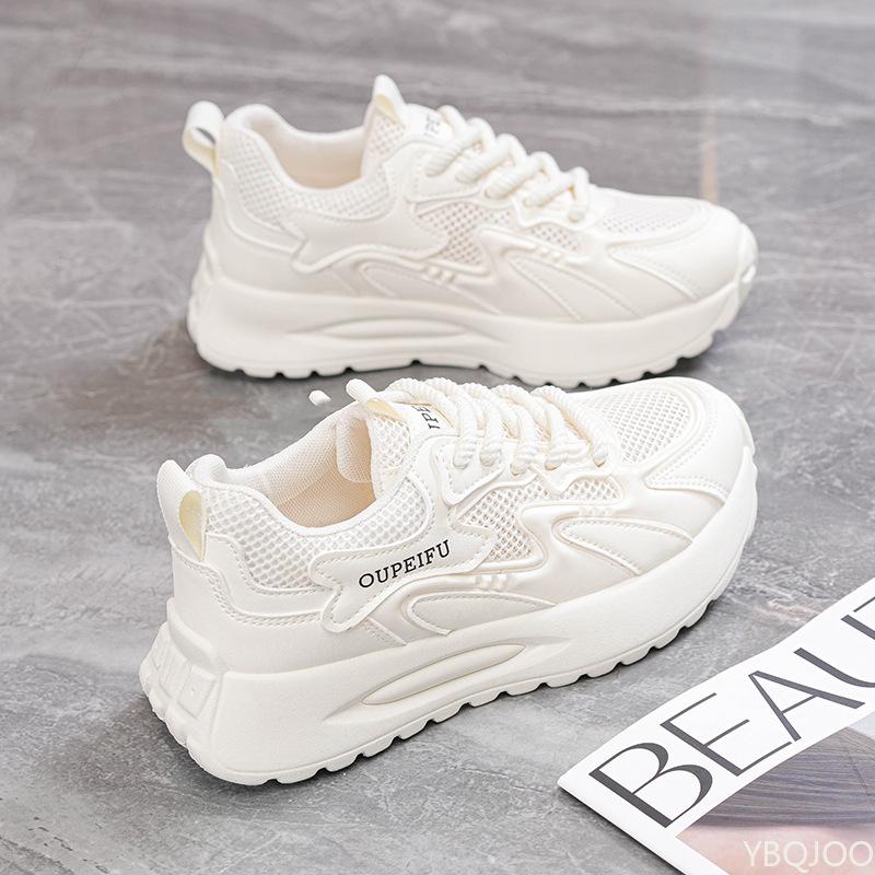 Spring Summer New Women's Sports Shoes Knitted Mesh Outdoor Sports Leisure Lightweight Soft Bottom Breathable Running Shoes