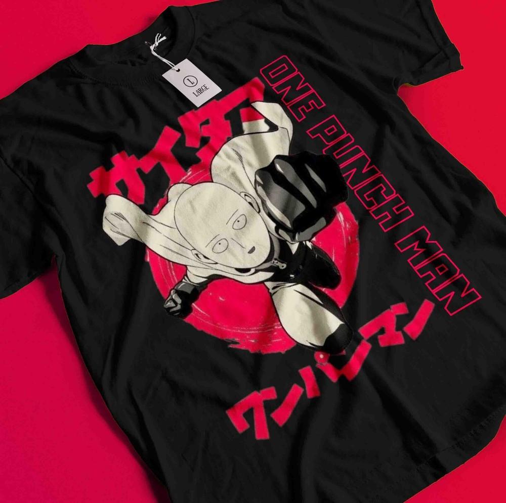 

One Punch Man T-Shirt Saitama Shirt Garou Tshirt Fubuki Genos Anime Manga OK Tee BB473 XL