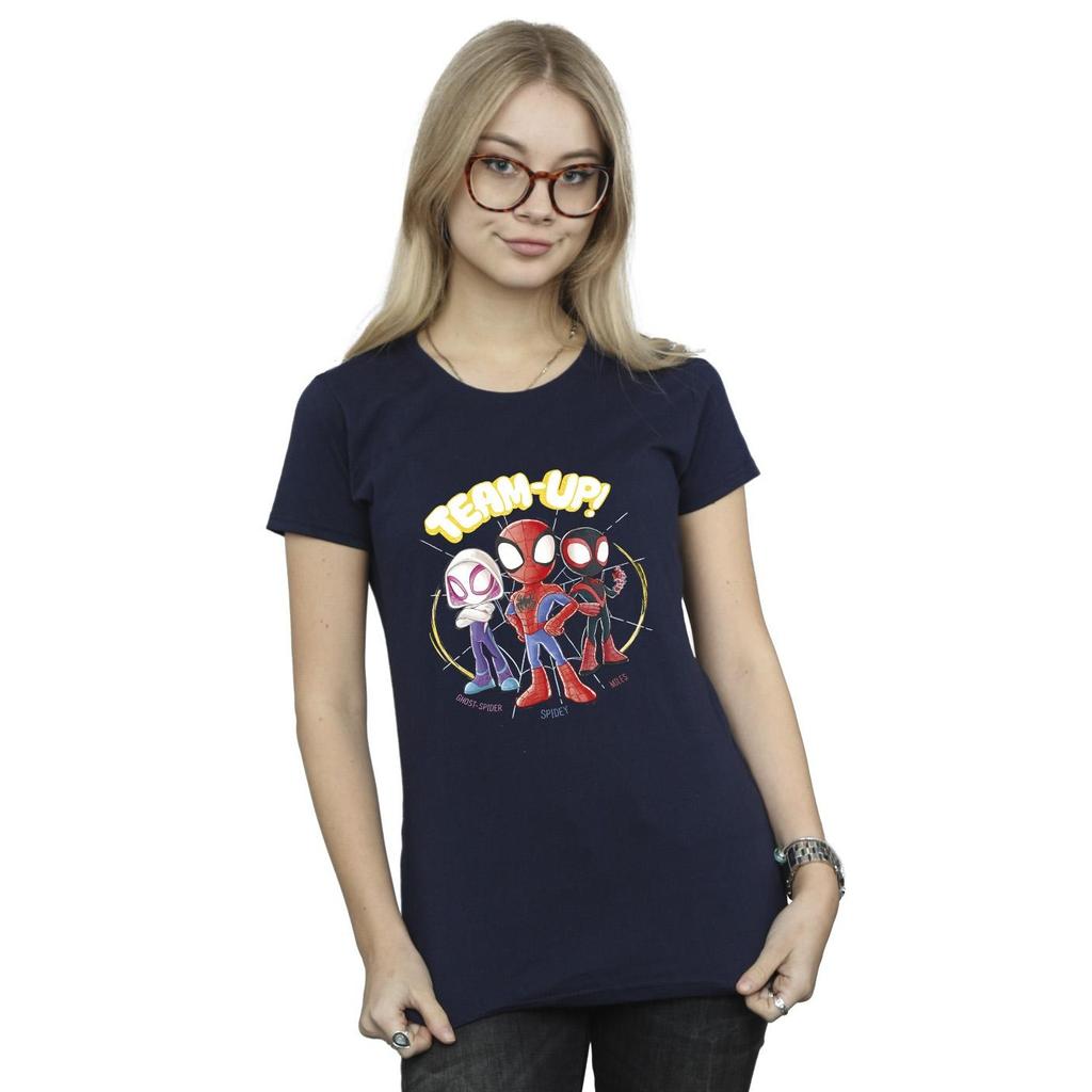 Marvel Womens/Ladies Spidey And His Amazing Friends Sketch Cotton T-Shirt