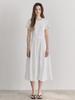 Etmont Pintuck Pleats Strap Dress, White