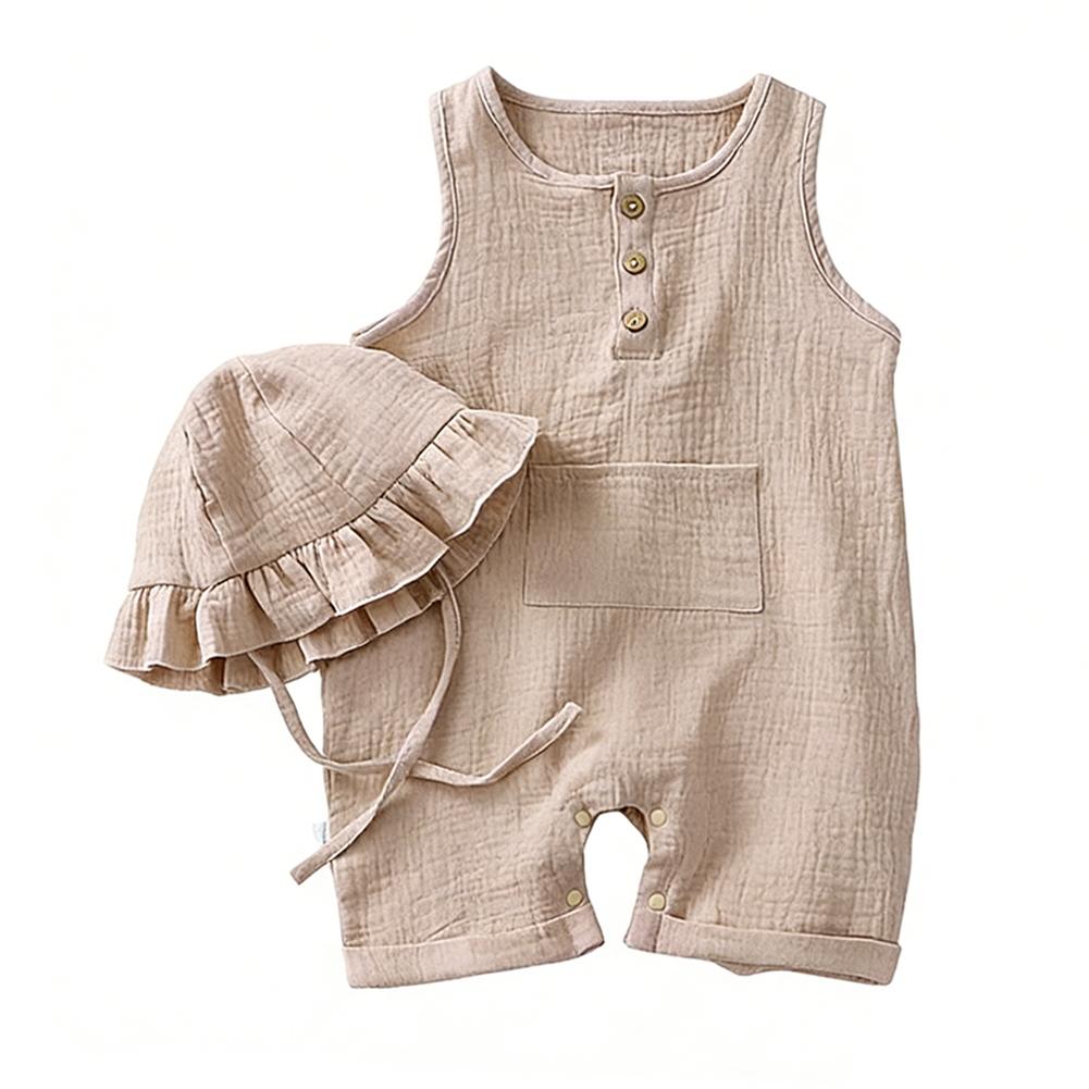 

Toddler Baby Girls Summer Sleeveless Romper and Hat 66