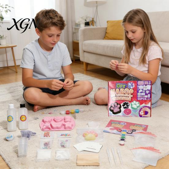 Stress Relief Fidget Toy Kit 66/142Pcs/Set DIY with Mold Glue Bag Measuring Decompression Toys Cup Charm Accessories Handmade Squeeze Craft