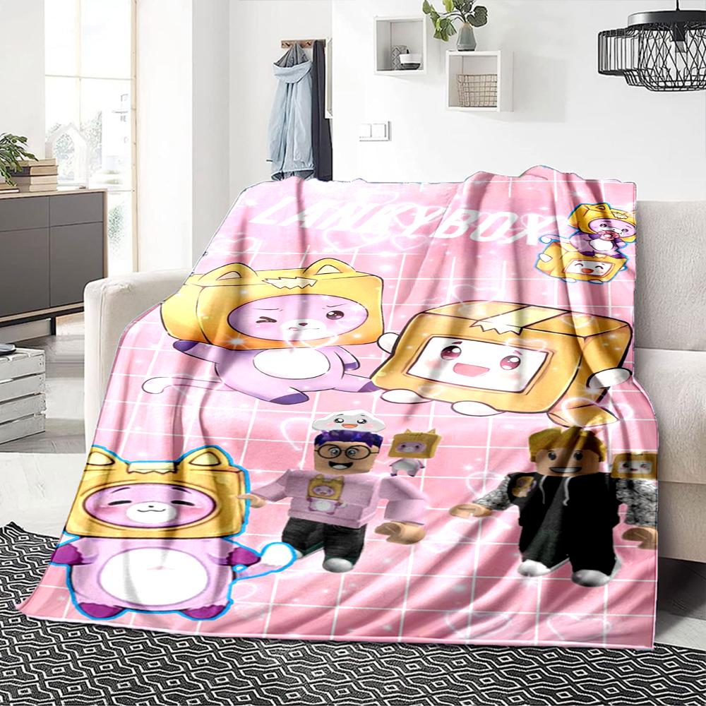 1Pc Lankybox Adventure Blanket For Couch Bed Plush Cozy Fuzzy Blanket Super Soft Warm Blankets For Fall And Winter 091823