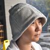 [JUNXINHENGFA] Sauna Hat Sauna Accessories Stylish Men's Women's Pocket Included Deep Fit Oversized Hair Damage Prevention (Dark Gray)