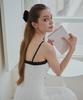 ALIENAR Satin Shirring Coloring Dress