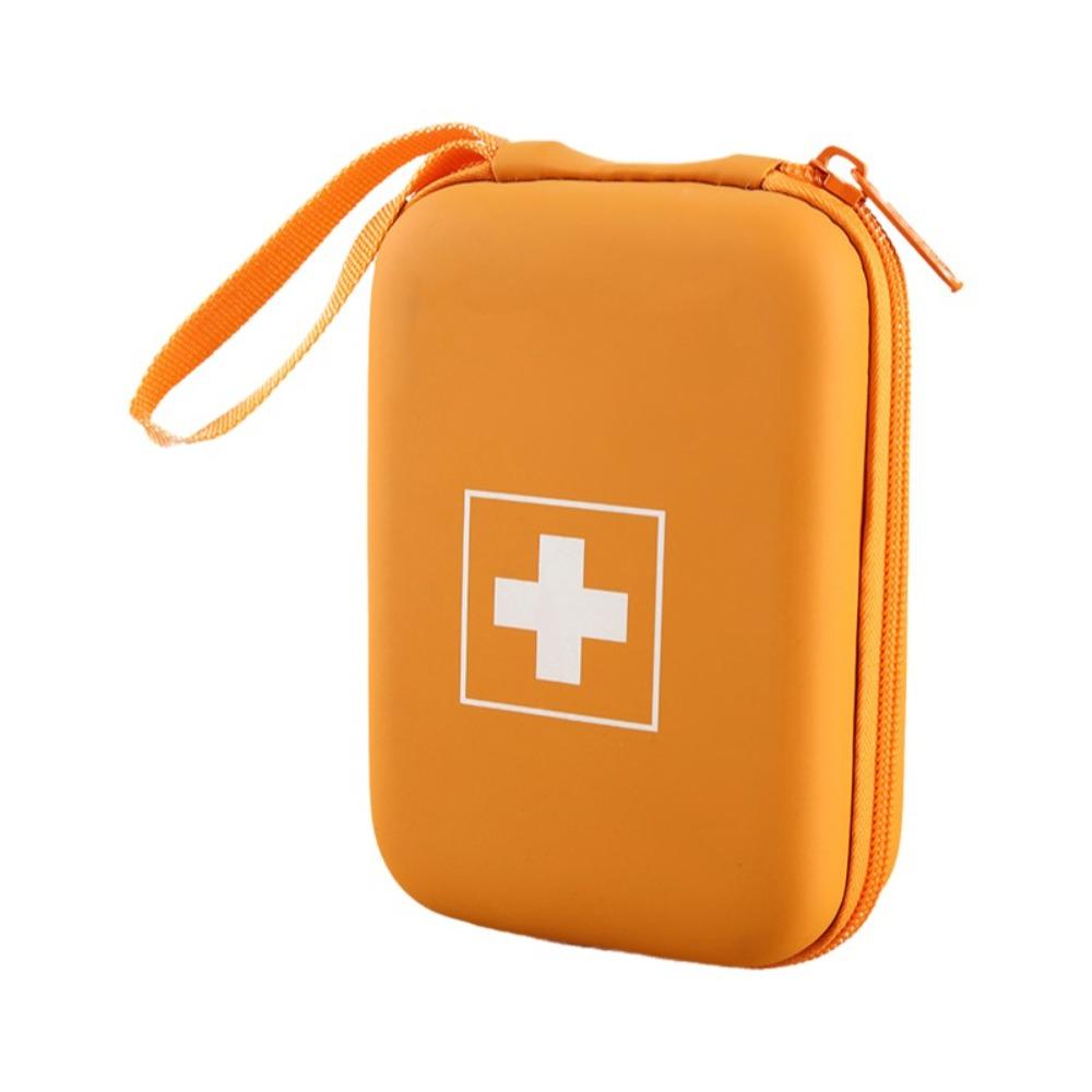 

Portable Large Capacity Travel Storage Bag PU Lightweight Pill Organizer Bag Divided Interior Waterproof Small Medicine Bag оранжевый