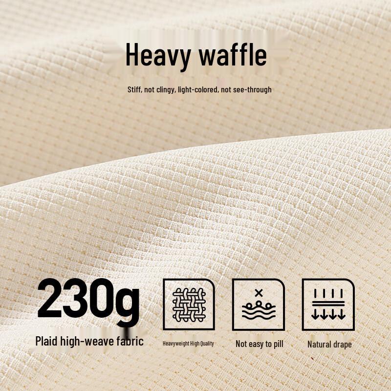 JEANSWEST LIFE Men's Heavy Waffle Knit Long-Sleeve Polo Shirt