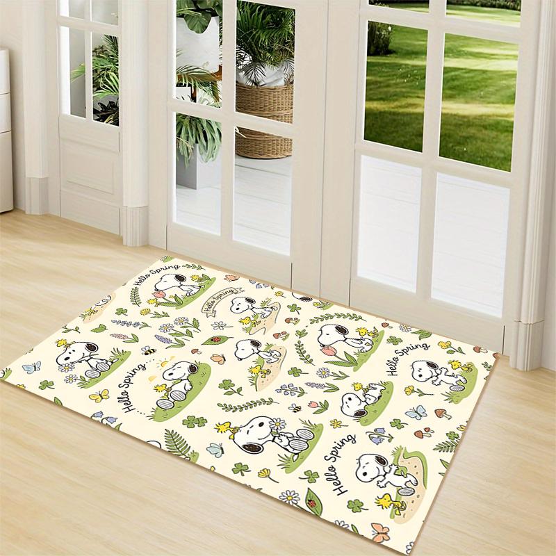 Snoopy'S Adventure Carpet Rug Soft Washable Anti Slip Home Living Room Sofa Mats Personalized Christmas Rug