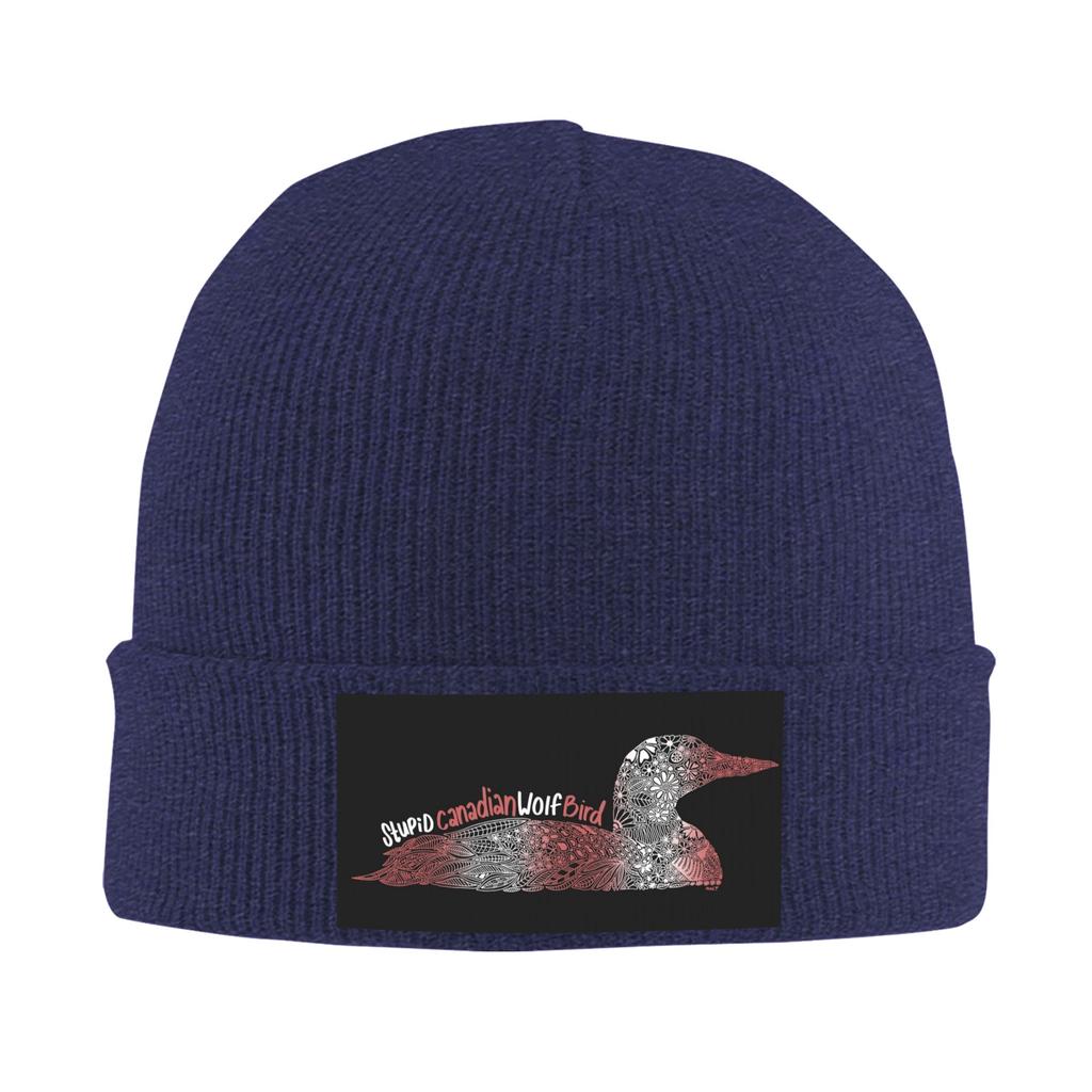 Stupid Canadian Wolf Bird Heated Rivalry Beanie Hats Bonnet Hats Adult Unisex Casual Outdoor Sport Knit Hat Autumn Warm Caps