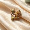 Fox Brooch for Women, Light Luxury Imitation Pearl Animal Pin, Hanfu and Cheongsam Decorative Brooch