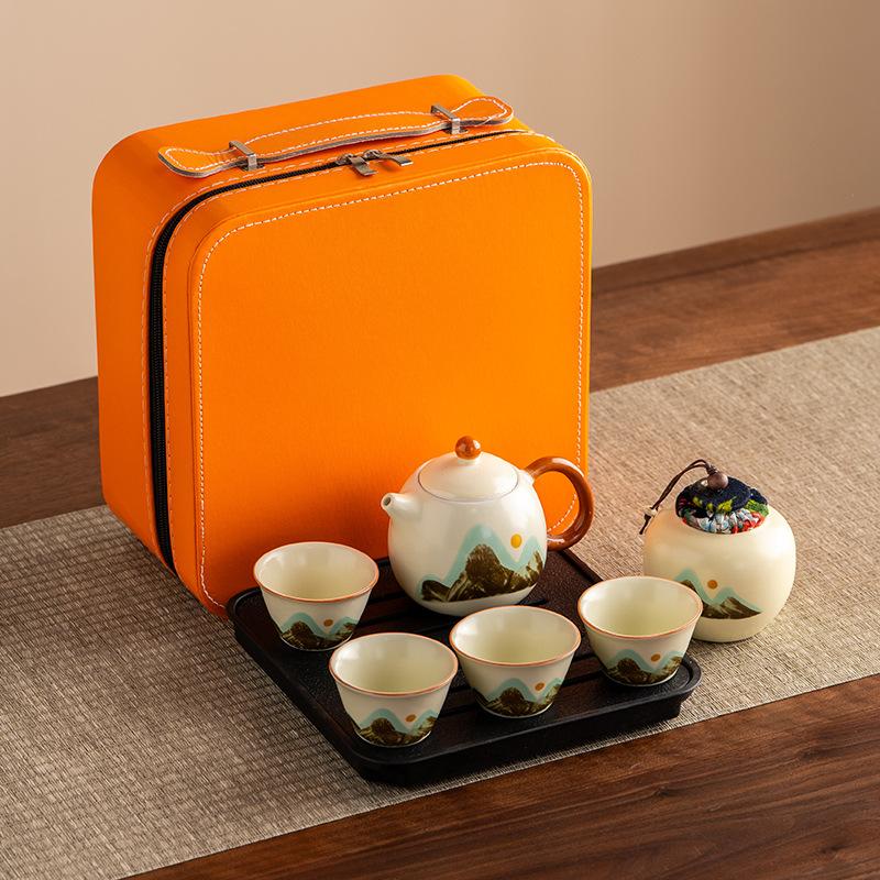 

Ru kiln tea set ceramic kung fu tea set household high-end tea tea cup holiday gifts business gifts
