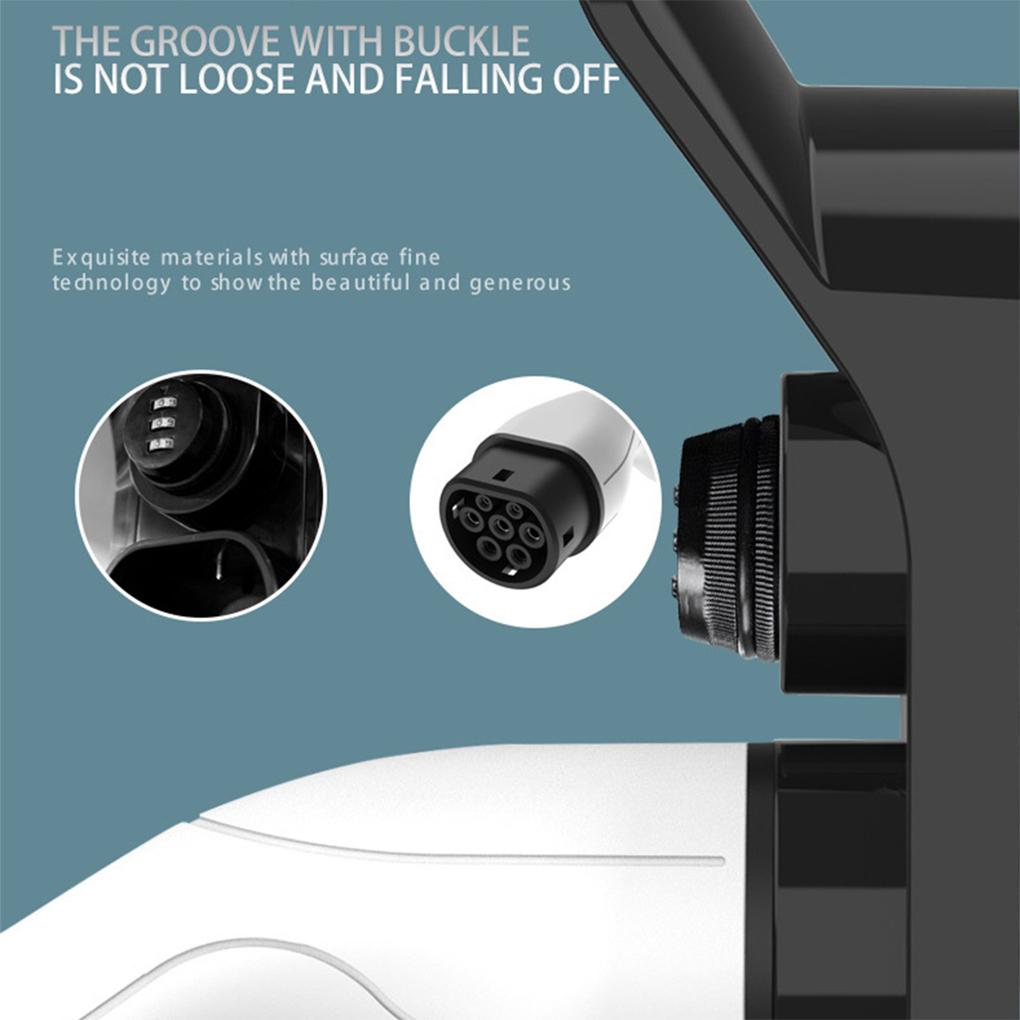 Universal Type 2 EV Charger Cable Holder with Lock Electric Vehicle Wall Mount Charging Cable Organizer Wall Mount Dock For Type