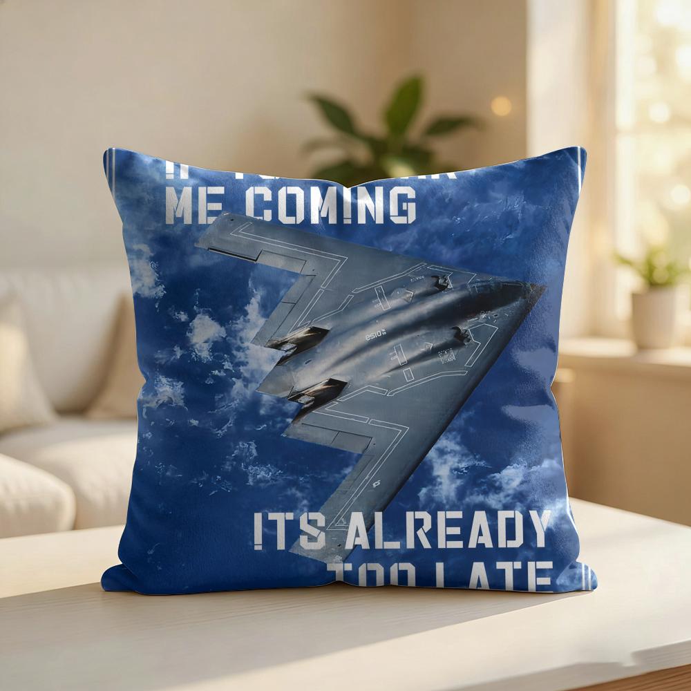 Fighter Jet Cool F B SU Cushion Cover Silky Short Plush Invisible Zipper Dustproof Sofa Pillow Case For Home Decor