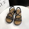 Plateausandalen Damen Sommer 2025 neue Keilsohle lässige Sandalen Damen Oberbekleidung Strandschuhe Römersandalen Kreuzriemen