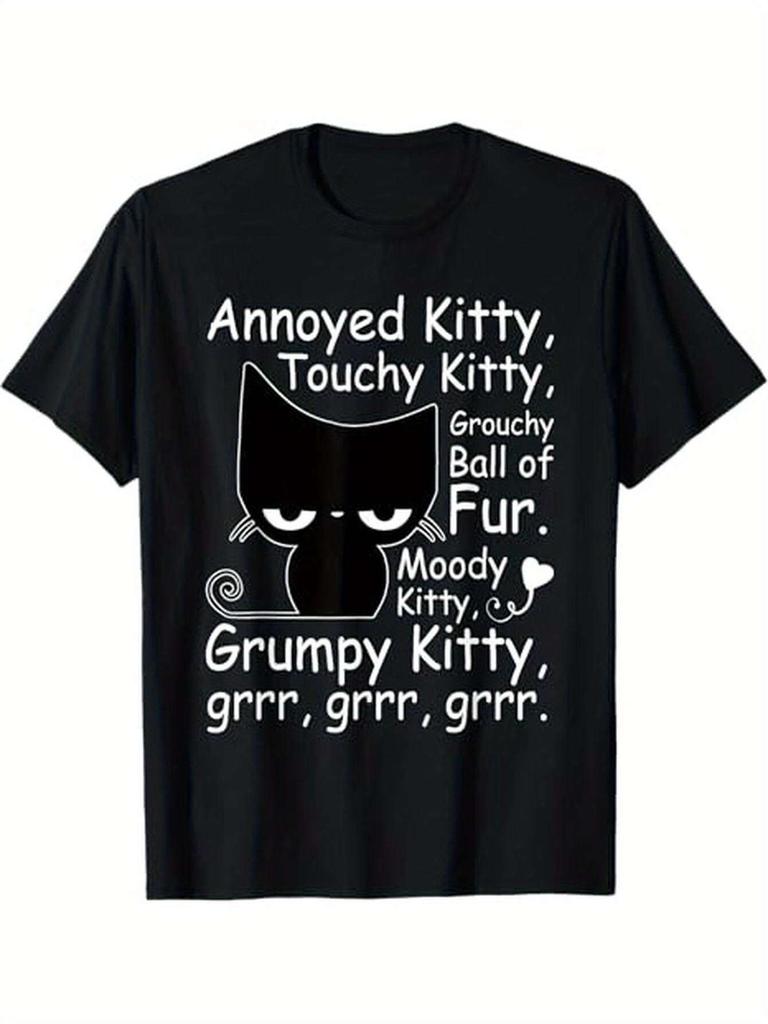 100 Cotton Funny Cat Graphic TShirt Angry Kitty Design with Humorous Phrases Perfect Gift for Cat Lovers Men Women