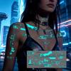 1 Arkusz Kosmiczny Robot Linia Wodoodporne Naklejki Duże Świecące w Ciemności Techno-Punk Mechaniczne Tymczasowe Tatuaże Na Cosplay Imprezę