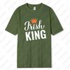 St Patricks Day King and Queen Printed Cotton TShirt Matching Couple Outfit Lovers Shamrock Husband Wife Tee Mr and Mrs Tops
