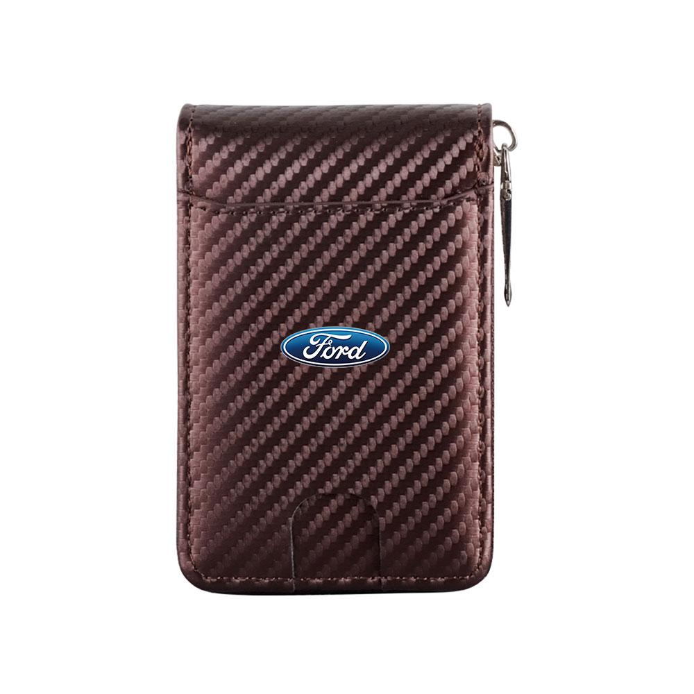 VEDB9 Portable Car Wallet Fuel Card ID Card Storage Bag Men Business Organizing Pocket For Ford FOCUS Mondeo Fiesta Ecosport Fusion