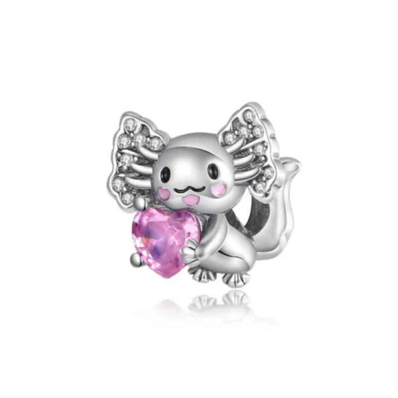 Europe Brand New Copper Metal Love Frog Angel Nurse Mouse Charm Bead Component Colorful Heart Stone Bead Component Compatible With Authentic Original
