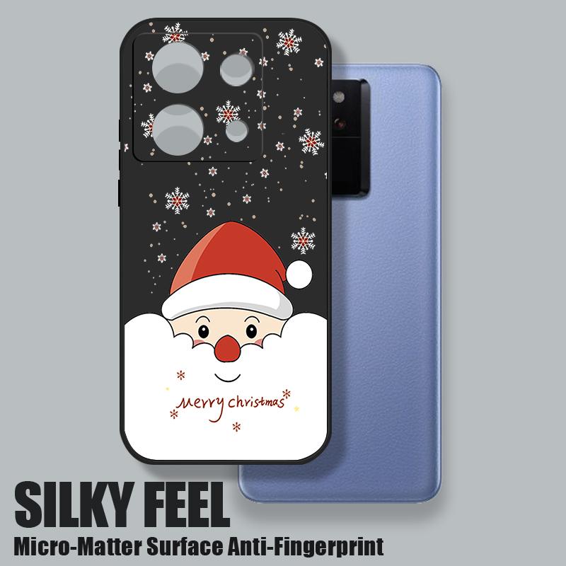 Cute Santa Claus Printed Lanyard Phone Case For Xiaomi Redmi Note 14 13 12 Pro Note 13 14 Pro Plus 5G 13 13C 4G 11 10 Pro Soft Silicone Cover