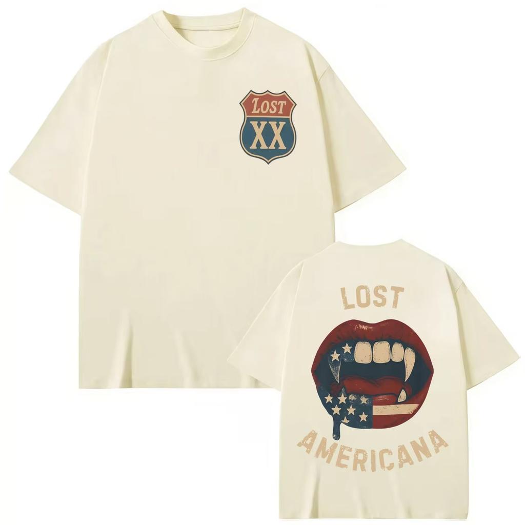 2026 Fashion Rapper MGK Lost Americana Tour High Quality Tshirts Unisex Women Hip Hop Fashion Short Sleeve Y2K Soft Tshirt Summer