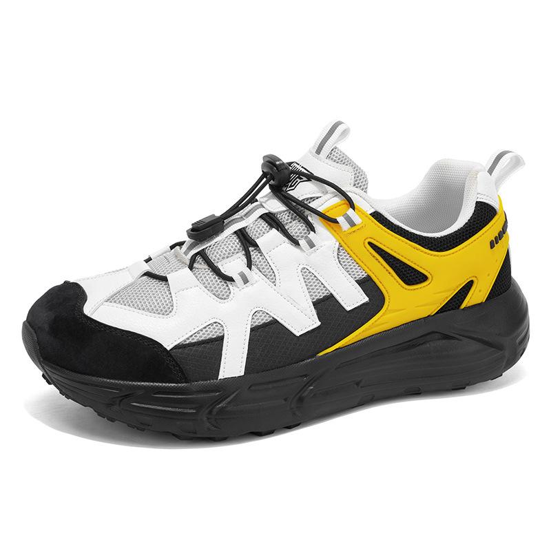 Light luxury four-season retro running shoes low-top leather large-size wide-head shoes all-terrain outdoor sports shoes