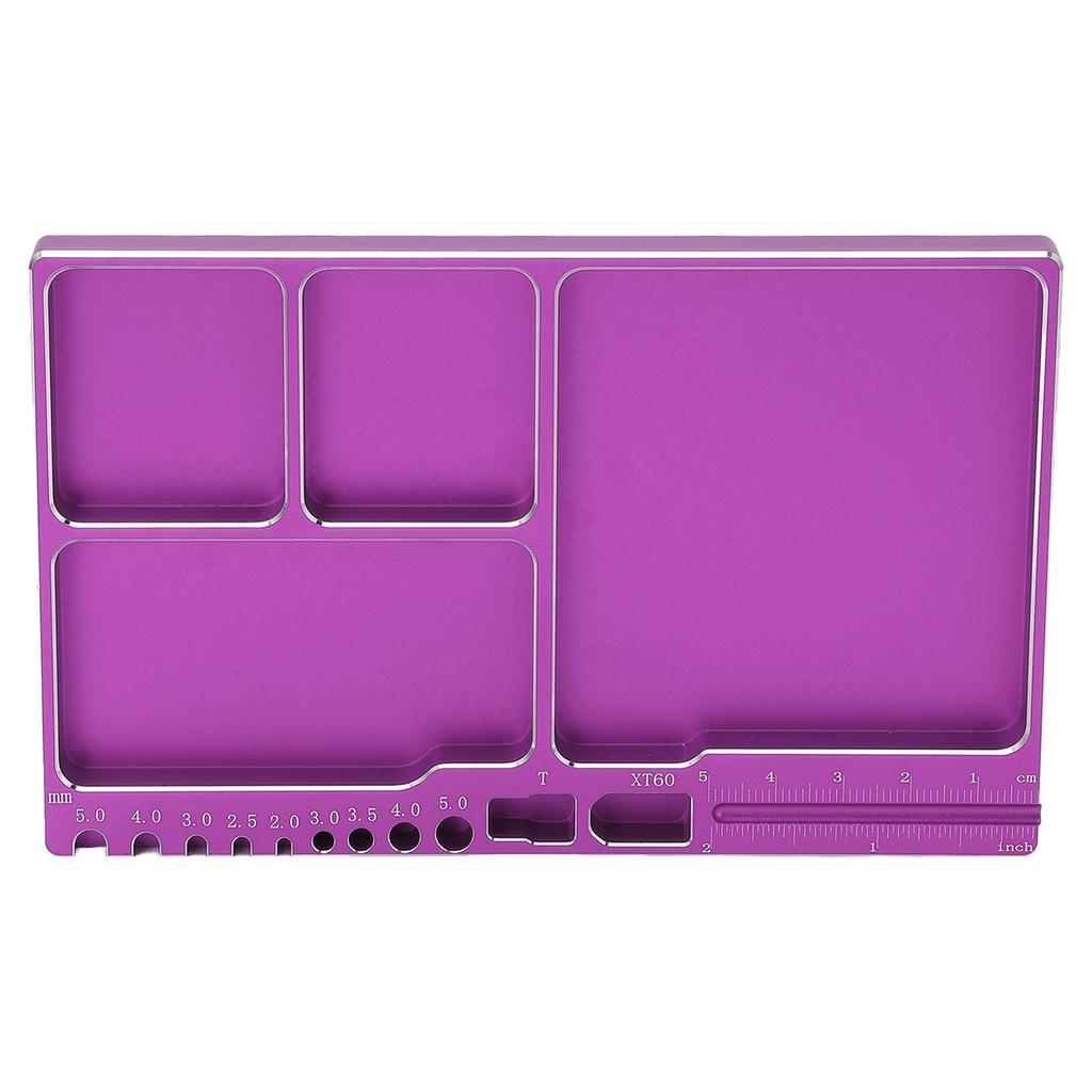 Magnetic Screw Tray Aluminium Alloy Magnetic Adsorption Widely Used Magnetic Parts Tray with Magnetic Pad for RC Repair