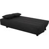 REVEUR 2-seater Click-clack Sofa Bed - Black Fabric - DUNLOPILLO Mattress - 188x128 Cm Bed