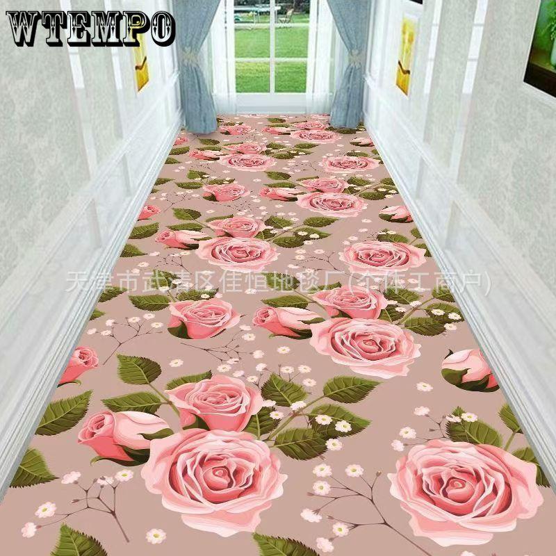 3D Flower Home Corridor Carpet Crystal Velvet Dirt Resistant Wear-resistant Anti Slip
