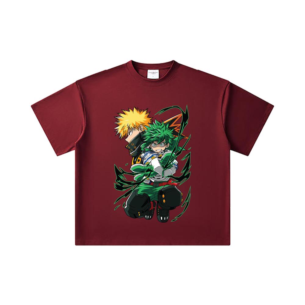 260 GSM Double Yarn 32 Count 100% Cotton My Hero Academia V21 Print Unisex Heavy Cotton T Shirt