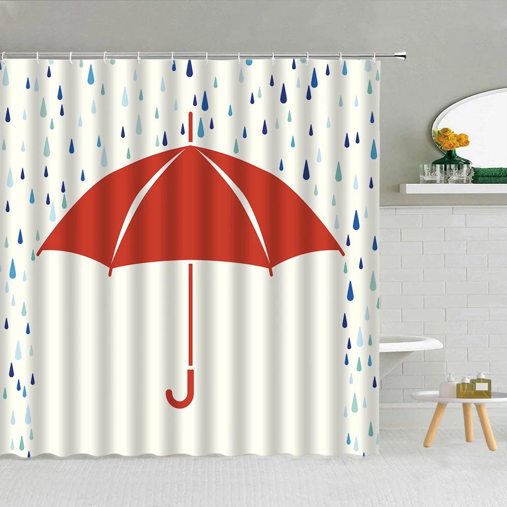 Simple Black White Raindrop Shower Curtain Geometry Water Droplets Pattern Polyester Fabric Bathroom Hanging Curtains Home Decor