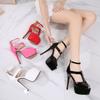 Sexy Super High Heel Sandals Big Size For Dancer Crossdresser Nightclub Pole Dance Elegant European Women Shoes  WZ-B14-80