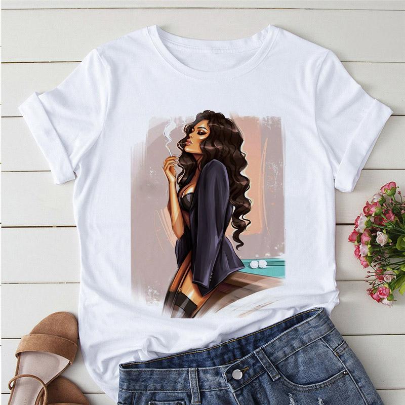 Flower Pretty Girl Fashion Trend Oversized Tops Custom T-Shirt Kawaii O-Neck Tshirt Soft Clothes For Women Female Tee-Shirt