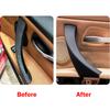 6Pcs Matte Black Car Interior Door Handle Pull Trim Covers for BMW E90 E91 3-Series Sedan, Wagon 2005-2012