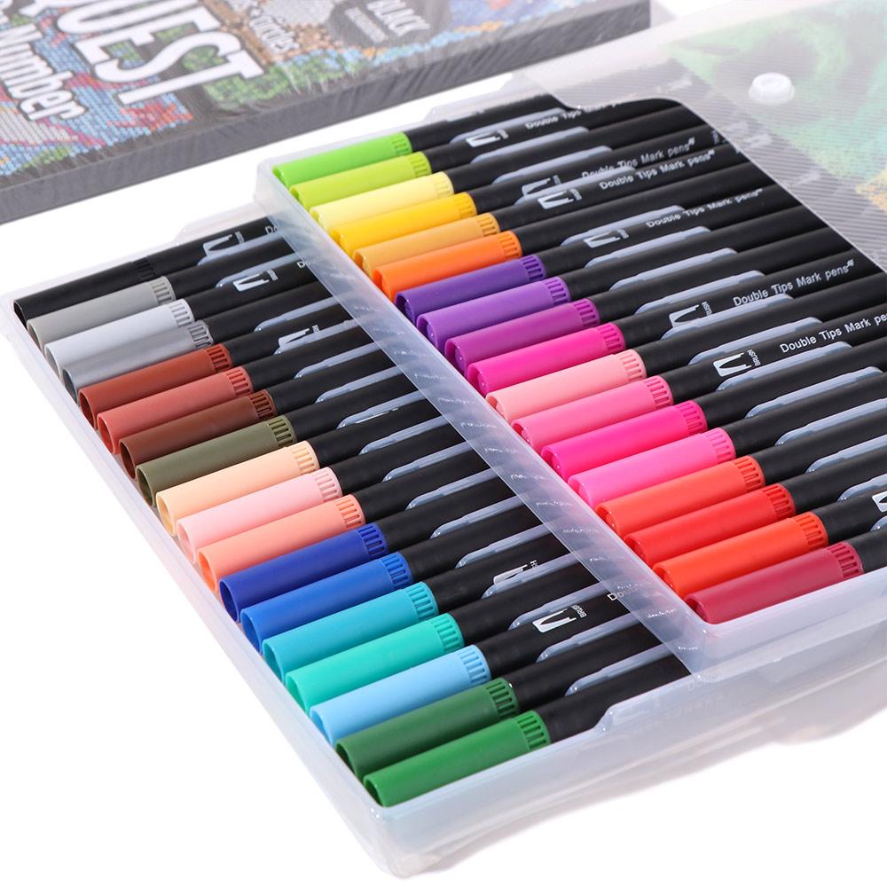 Paper Paint By Numbers Cartoon Drawing Learning Book Filling Color Book Set Adults and Kids