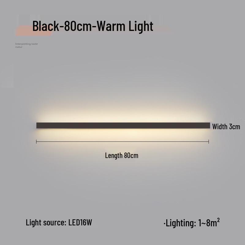 Minimalist Modern Long Strip Wall Lamp for Bedroom, Living Room, or Sofa Side