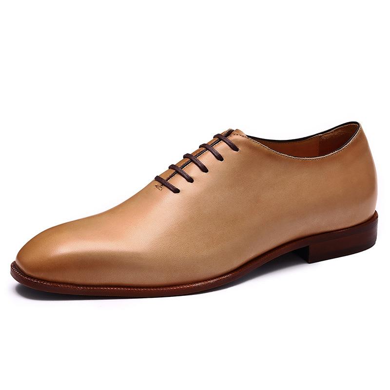 Top Grade Genuine Leather Men Oxford Shoes Vintage Simple Design Men Pointed Toe Wedding Formal Shoes Gentleman Dating Shoes